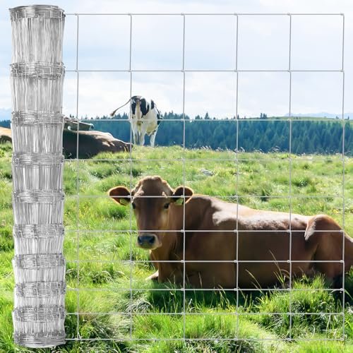 Toriexon Farm Fence 4FT x 100FT, Galvanized 14GA Livestock...