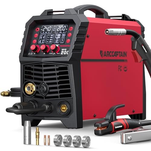 ARCCAPTAIN MIG Welder, 200Amp 6 in 1 Aluminum Multi Process