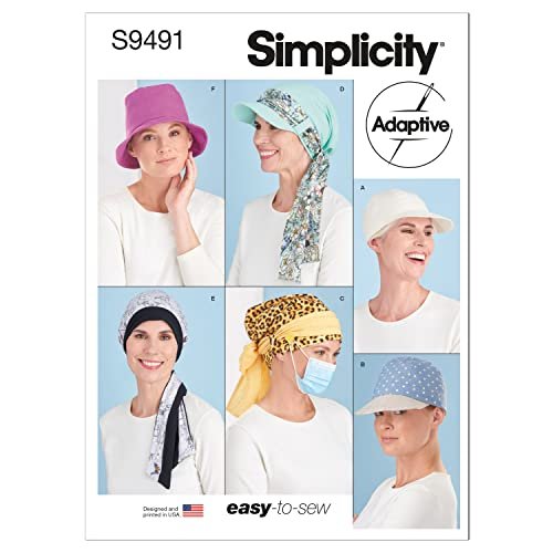 Simplicity SS9491A Chemo Head Coverings Sewing Pattern Kit...