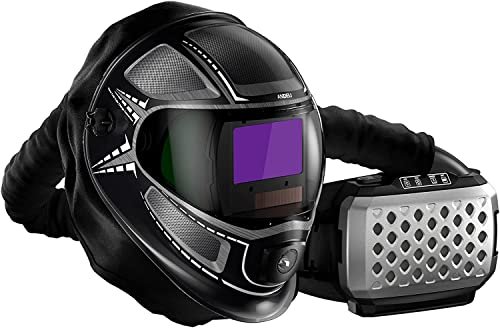 ANDELI Welding Helmet with Light,Panoramic 180° Large PAPR...