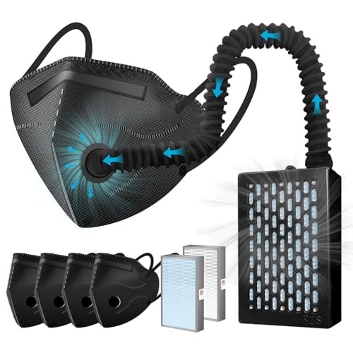 Electric Wearable Air Purifier Maskes,Air Supply,With HEPA...