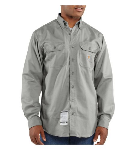Carhartt Men's Flame Resistant Classic Twill Shirt, Gray,...