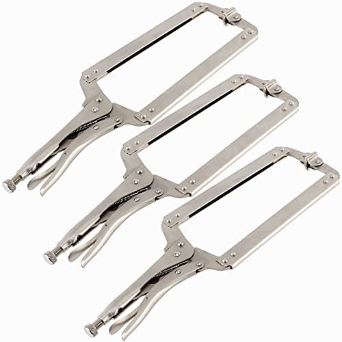 SEHOI 3PCS 18 Inches C-clamp Locking Pliers with Swivel Pads