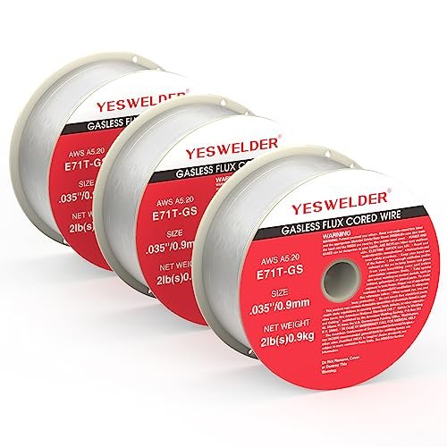 YESWELDER Flux Core Gasless MIG Wire, E71T-GS Mild Carbon...