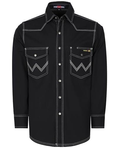 BOCOMAL FR Welding Shirts Heavyweight Stretch Canvas Snaps...