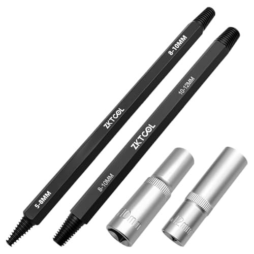 ZKTOOL NEW 4PCS Broken Spark Plug Removal Extractor Kit