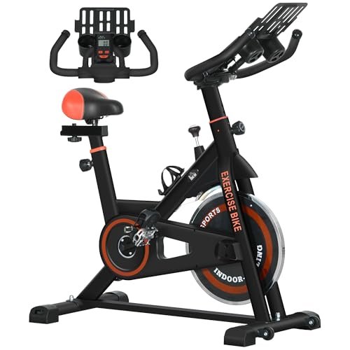 Soozier Exercise Bike, Flywheel Indoor Stationary Bike,...