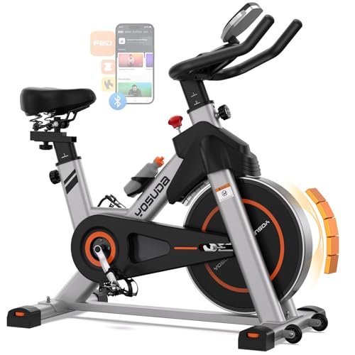 YOSUDA Exercise Bike, Brake Pad Stationary Bike Magnetic App