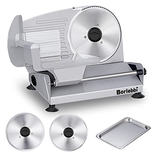 Meat Slicer, 200W Electric Food Slicer with Adjustable...