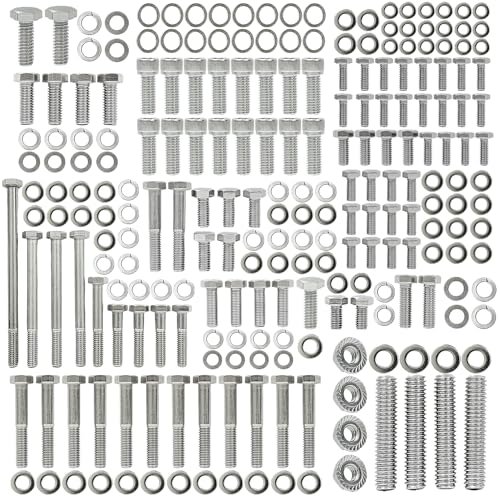 BIGLKNM Stainless Steel Small Block Engine Hex Bolt Kit Ford