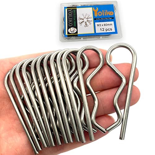 Yoliko 12 Pcs Heavy Duty Stainless Steel Trailer Cotter Pins