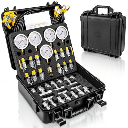 Hydraulic Pressure Test Kit, 5 Gauges 10–600 PSI Case