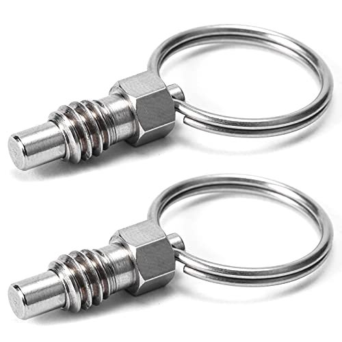 2 Packs Spring Plunger with Pull Ring, Stainless...