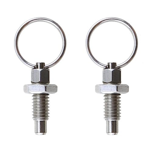 MEETOOT 2pcs Spring Plunger with Pull Ring M6 Retractable...