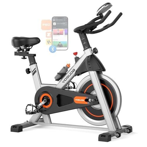 YOSUDA Exercise Bike, Brake Pad Stationary Bike App, Quiet.