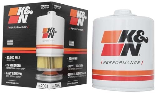 K&N Oil Filter: 20,000 Mile Engine Protection Wrench Off...