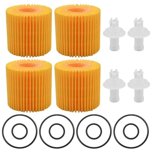 Hoypeyfiy 4PCS 04152-YZZA6 Engine Oil Filter Kit for Toyota