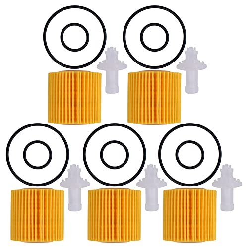 NewYall 5Pcs 04152-YZZA6 Engine Oil Filter with Gasket