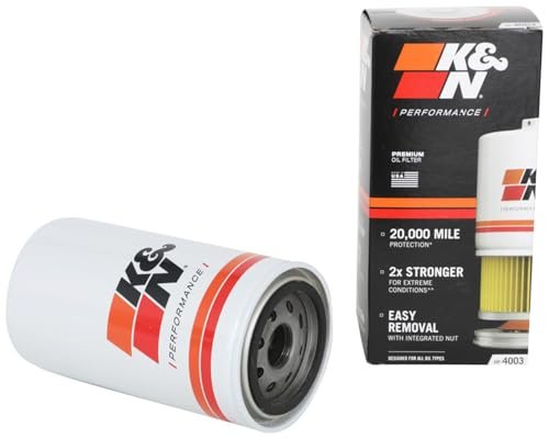 K&N Oil Filter: 20,000 Mile Engine Protection, HP-4003